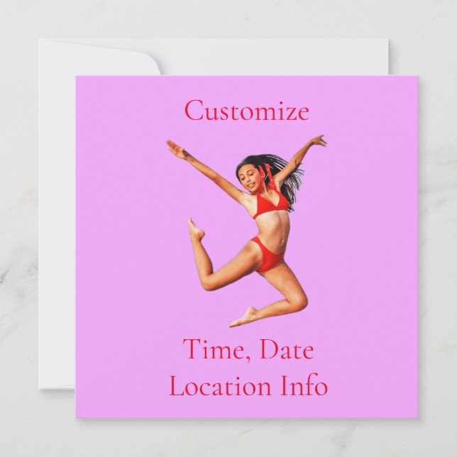 Convite Modelo Bikini Dançando Thunder_Cove (Frente)