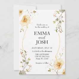 Convite Modelo Boho de Casamento de Flores Selvagens