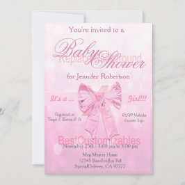 Convite Modelo Chá de fraldas Arco Rosa