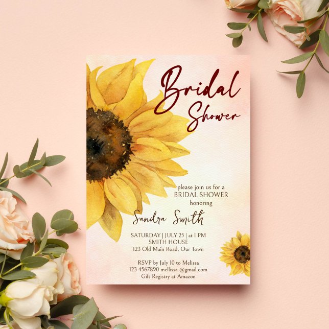 Convite Modelo chá de panela (Sunflower fall bridal shower invitation template instant download floral bridal shower invitations)