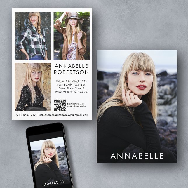 Convite Modelo Comp de Modelo de Código QR de Foto da Mode (Customize to change background color, text size or text style. Available for prints and download.)