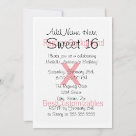 Convite Modelo da festa de aniversário do doce 16