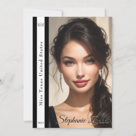 Convite Modelo da Placa Autografada do Sash Pageant