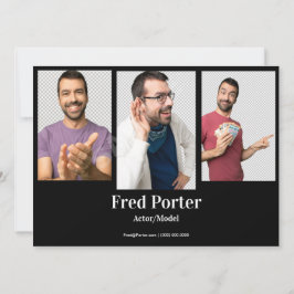 Convite Modelo da placa Comp de 4 fotografar ator masculin