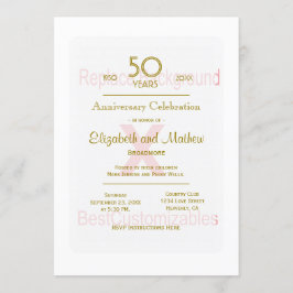 Convite Modelo de 50º Aniversário
