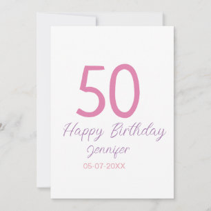 Convite modelo de 50º aniversário adicionar nome data ano
