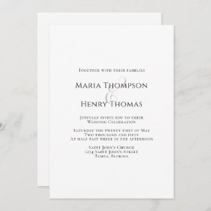 Convite Modelo de Ampliação de Texto Preto Minimalista Sim