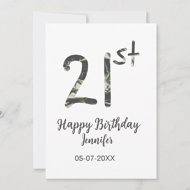 Convite modelo de aniversário de 21 anos adicionar nome da (Frente)