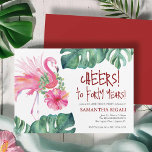 Convite Modelo de aniversário de 40 anos tropical<br><div class="desc">Celebre girar 40 com talento usando este modelo convite de aniversário tropical, perfeito para diversão e festa de aniversário festiva 40ª ideias! Apresentando arte de aquarela pintada manualmente de um flamingo rosa e um verde-azul, este convite de aniversário é ideal para o Dia Nacional do Flamingo Rosa, uma festa na...</div>
