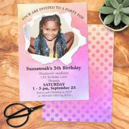 Convite Modelo de Aquarela Personalizada em Forma de Punch