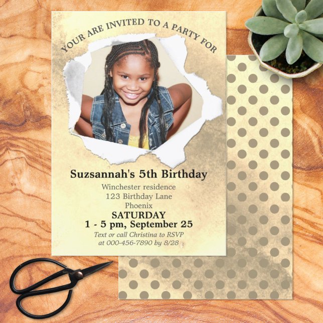 Convite Modelo de Aquarela Personalizada em Forma de Punch (Criador carregado)