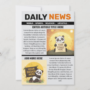 Convite Modelo de Artigo de Jornal Editável