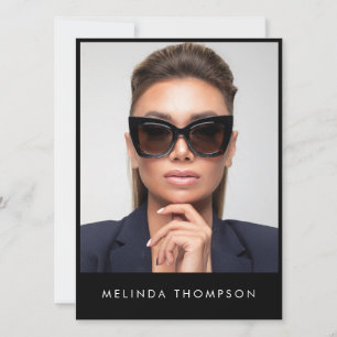 Convite Modelo de Ator Modelando Comp Card 5 Photo Black