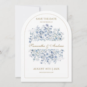 Convite Modelo de Aviso de Data de Casamento com Flor Silv