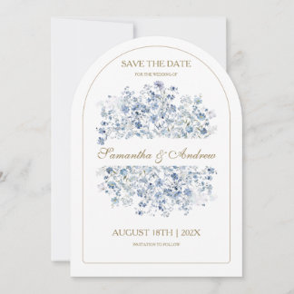 Convite Modelo de Aviso de Encontro Dusty Blue Wildflower