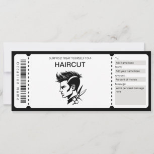Convite Modelo de Barber Voucher, Certificado de Presente 