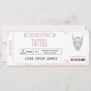 Convite Modelo de Bilhete de Voucher de Tatuagem Surpresa 