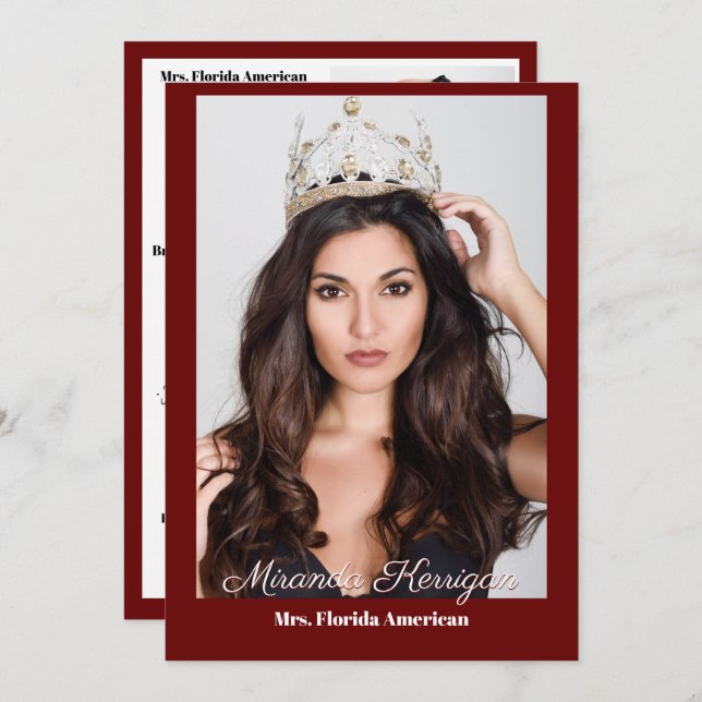 Convite Modelo de Borda da Placa Autografada de Foto Pagea (Frente/Verso)