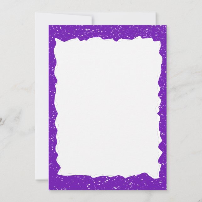 Convite Modelo de Borda Personalizada de Papel Rasgado Rox (Frente)