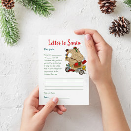 Convite Modelo de Carta de Natal das Crianças para o Urso