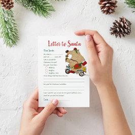 Convite Modelo de Carta de Natal para o Urso Santa Claus