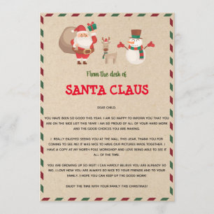 Convite Modelo de Carta do Papai Noel