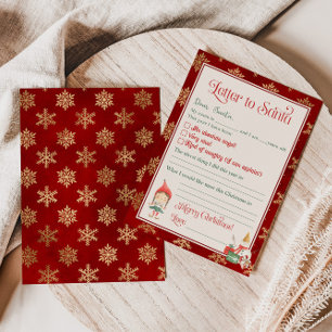 Convite Modelo de carta para o Papai Noel de menina