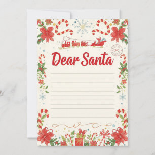 Convite Modelo de Carta para o Papai Noel Natal para Cri