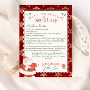 Convite Modelo de Carta Personalizada do Papai Noel