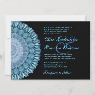 Convite Modelo de Casamento Blue Gazania Daisy Wheel