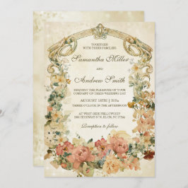 Convite Modelo de Casamento de Flores Silvestres Antigas