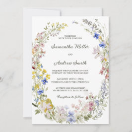 Convite Modelo de Casamento de Flores Silvestres Rústicas