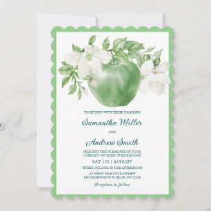 Convite Modelo de Casamento de Maçã Verde Imprimível
