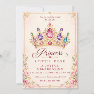 Convite Modelo de Celebração de Aniversário com Coroa de C