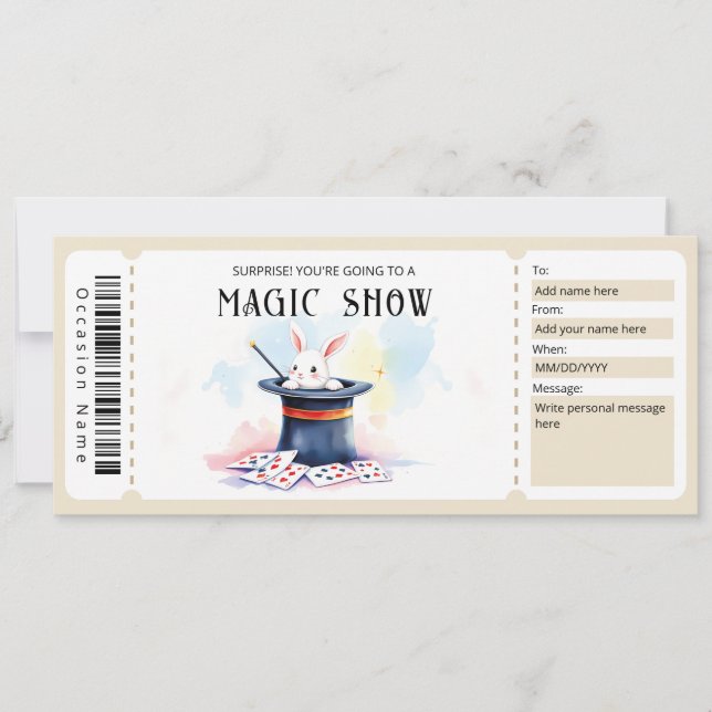 Convite Modelo de Certificado de Presente de Show de Mágic (Frente)