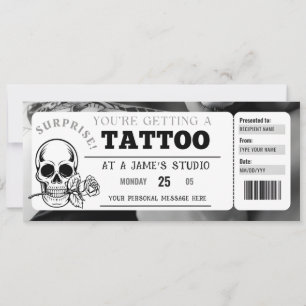 Convite Modelo de Certificado de Presente de Tatuagem Pess
