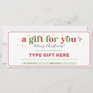 Convite Modelo de Certificado de Vale-Presente de Natal Pe