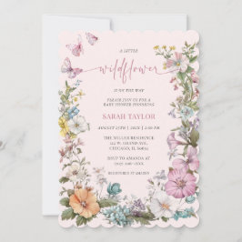 Convite Modelo de Chá de Bebê de Flores Silvestres Editáve