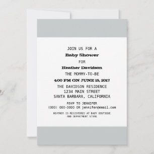 Convite Modelo de chá de fraldas de Partido