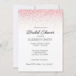 Convite Modelo de Chá de panela com brilho rosa