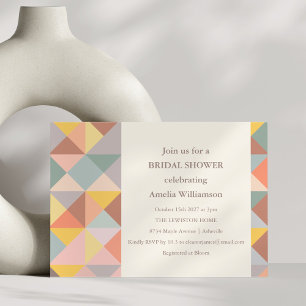 Convite Modelo de Chá de panela de Partido Geométrico Colo
