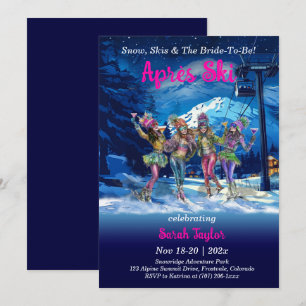 Convite Modelo de Despedida de Solteira Après Ski Editável