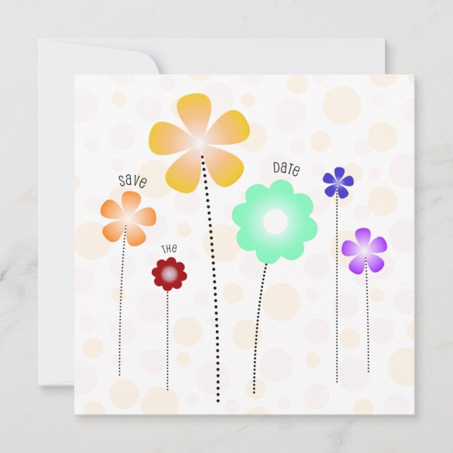 Convite Modelo de Flores para Salvar a Data (Frente)