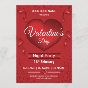 Convite Modelo de Folheto de Dias de os namorados Imprimív