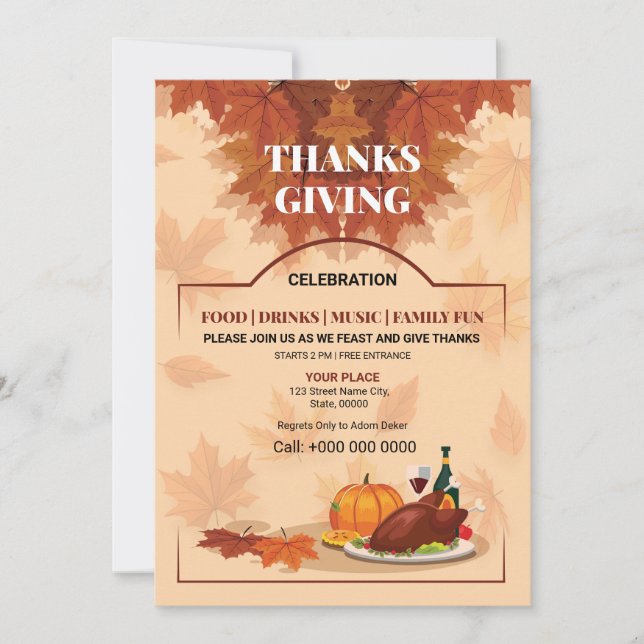 Convite Modelo de Folheto/Folheto de outono (Frente)