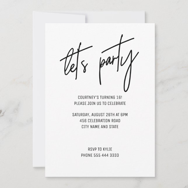 Convite Modelo de fontes nº 19 (Frente)