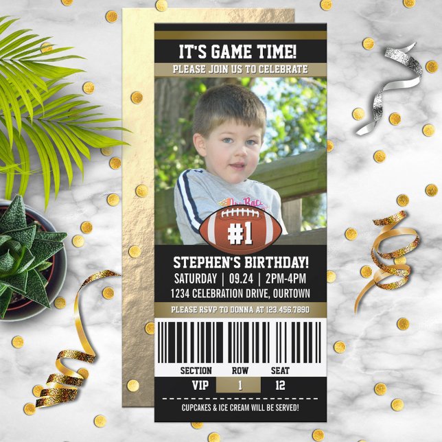 Convite Modelo de foto de aniversário de futebol (Criador carregado)