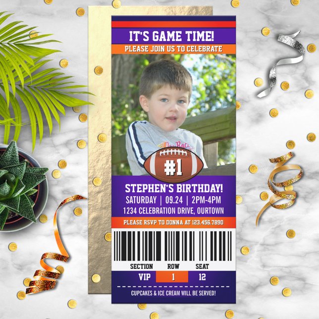 Convite Modelo de foto de aniversário de futebol (Criador carregado)