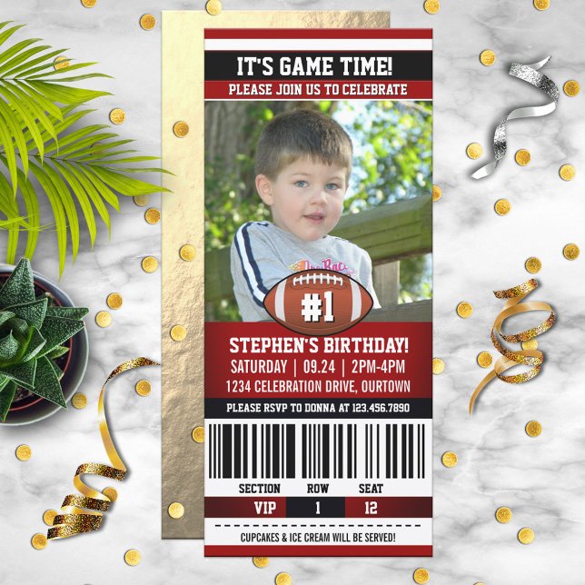 Convite Modelo de foto de aniversário de futebol (Criador carregado)