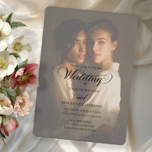 Convite Modelo de foto de casamento de duas noivas